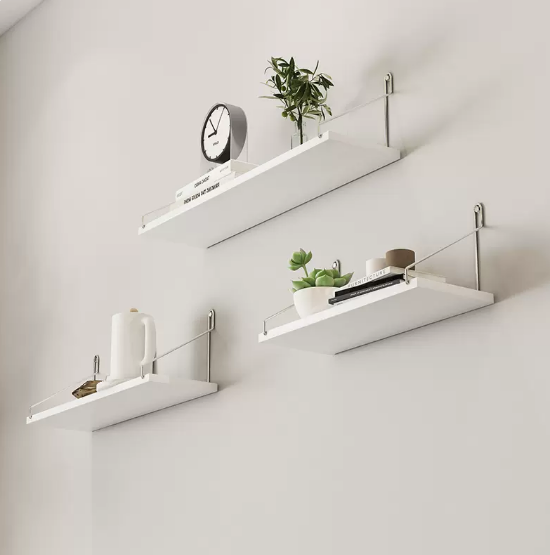 Hot selling wall partition storage rack (30cm+40cm+50cm package white)