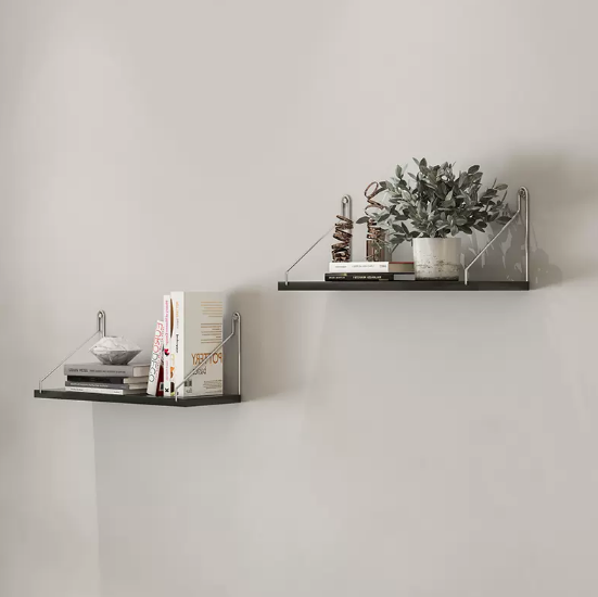 Hot selling wall partition storage rack (60cm+60cm package black)