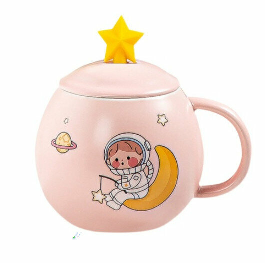 熱賣星星陶瓷杯子-（粉色星星杯）