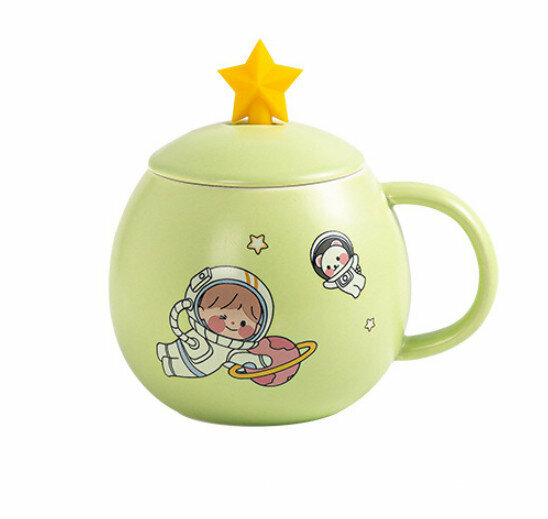 熱賣星星陶瓷杯子-（綠色星星杯）