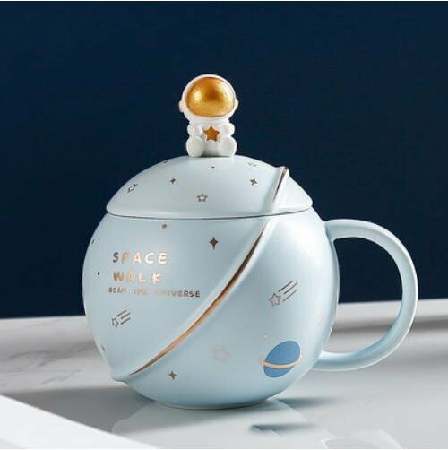 熱賣宇航員陶瓷杯子-（淺藍色 宇航員星空杯）