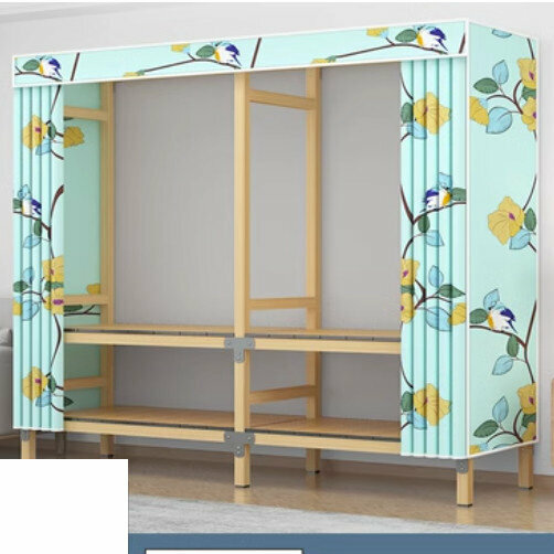 Hot selling simple assembly storage cloth wardrobe (ZD180 Huahua World (length 180*width 55*height 170cm) without door)