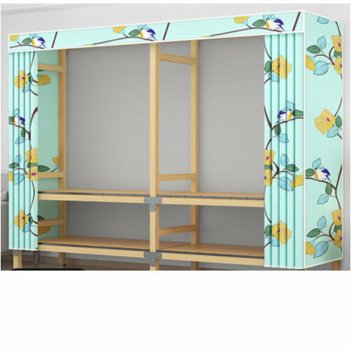 Hot selling simple assembly storage cloth wardrobe (ZD210 Huahua World (length 210*width 55*height 170cm) without door)