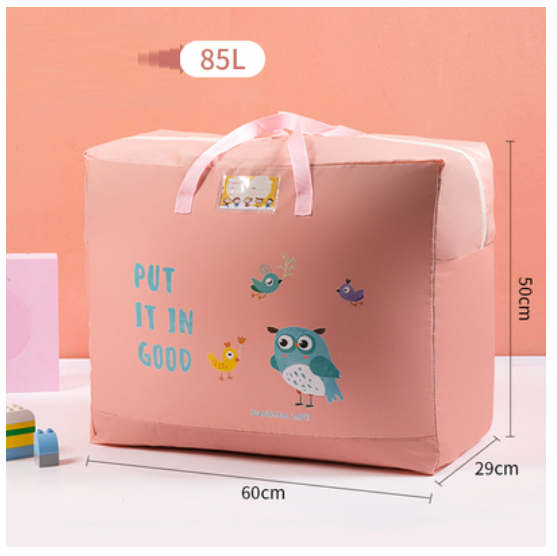 Hot Selling Cotton Bedding Clothing Organizing Bag (Pink Owl-Oxford Cloth-85L)