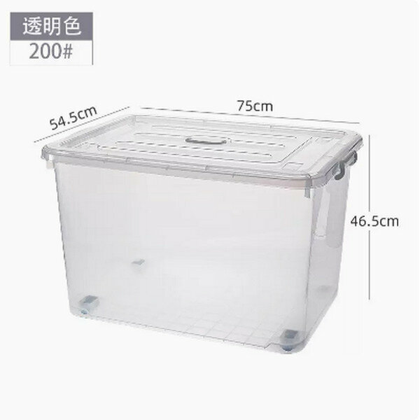 Hot selling transparent plastic storage box [Portable 200# (75*54.5*46.5)]