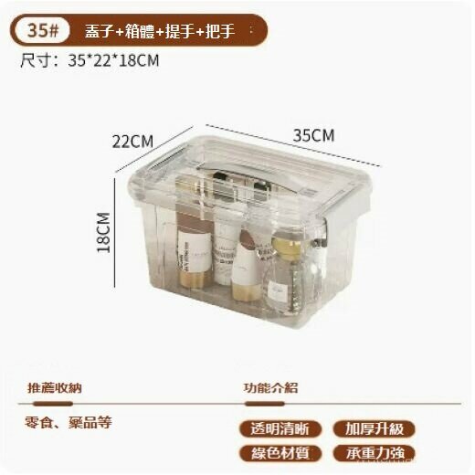 Hot selling transparent storage box for home use (medium size 35# length 35*width 22*height 18cm)