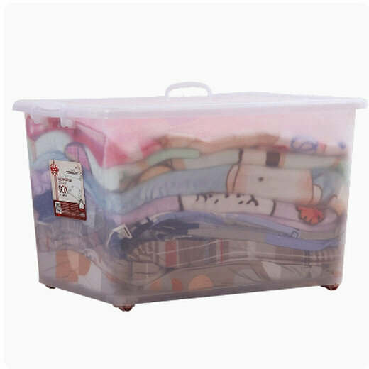 Hot Selling Transparent Storage Box Plastic (60#L [Length 49 Width 35 Height 28] Fully Transparent)
