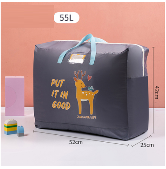 Hot Selling Cotton Bedding Clothing Organizing Bag (Dark Gray Little Elk-Oxford Cloth-55L)