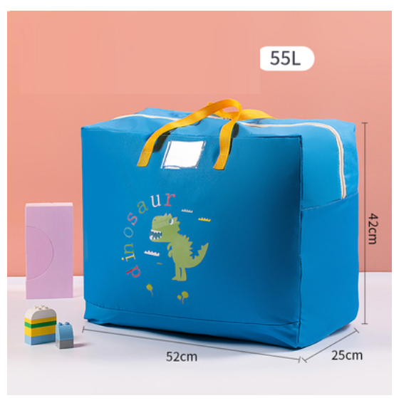 Hot Selling Cotton Bedding Clothing Organizing Bag (Blue Tyrannosaurus Rex-Upgraded Thickened Oxford Cloth-55L)