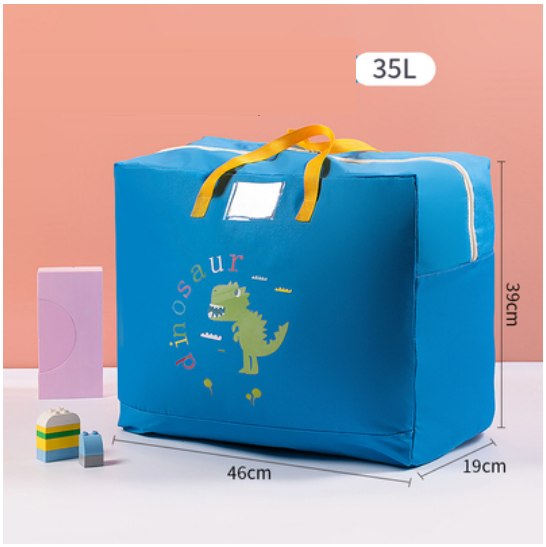 Hot Selling Cotton Bedding Clothing Organizing Bag (Blue Tyrannosaurus Rex-Upgraded Thickened Oxford Cloth-35L)