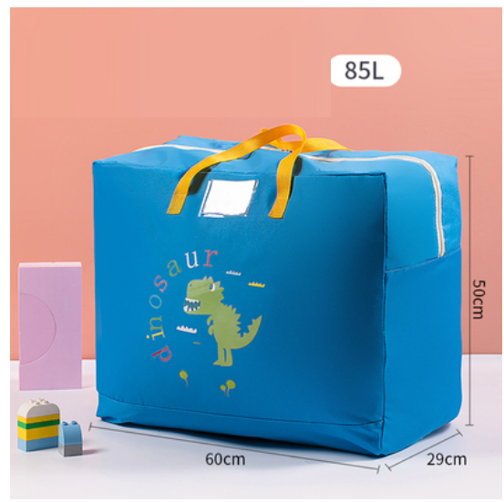 Hot Selling Cotton Bedding Clothing Organizing Bag (Blue Tyrannosaurus Rex-Upgraded Thickened Oxford Cloth-85L)