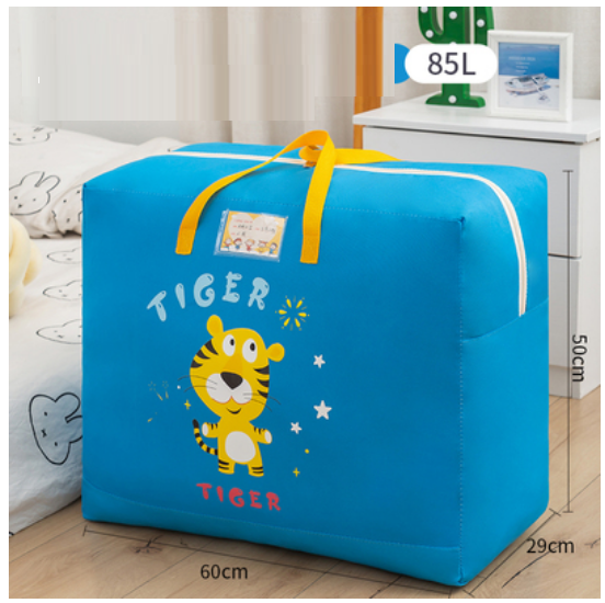 Hot Selling Cotton Bedding Clothing Organizing Bag (Blue Vibrant Tiger-Upgraded Thickened Oxford Cloth-85L)