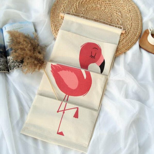 Popular cartoon animal wall-mounted storage bag letter hanging bag [Flamingo] [Specification: 64*30cm]