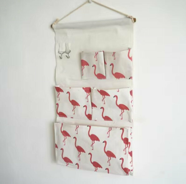 Popular wall-mounted storage bag letter hanging bag [Red Flamingo] [Specification: 33*55cm]