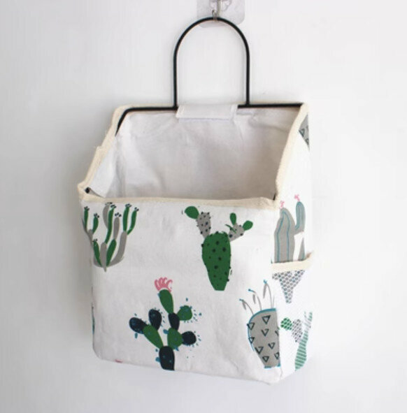 Popular simple wall-mounted storage bag hanging basket [Cactus] [Specification: 23*10*40cm]