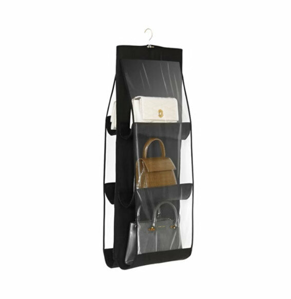 Popular dust-proof bag storage hanging bag [black six compartments] [specifications: 36*85cm]