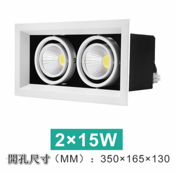 爆款LED天花筒燈【2*15W】【白光】 