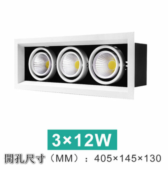 爆款LED天花筒燈【3*12W】【白光】 