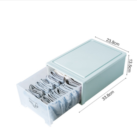 Popular home drawer storage box (Nordic blue-underwear box [large size])