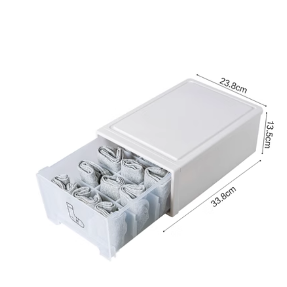 Popular household drawer storage box (pure white - sock box [large size])