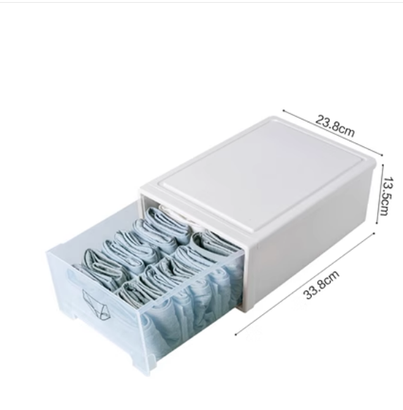 Popular home drawer storage box (pure white - underwear box [large size])