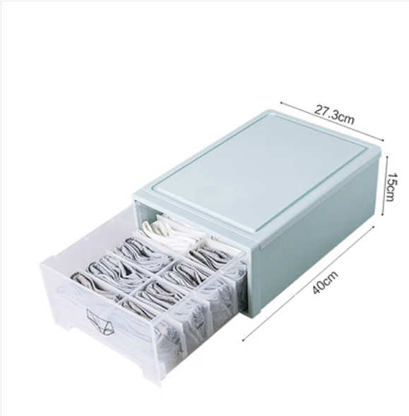 Popular home drawer storage box (Nordic blue-underwear box [extra large])
