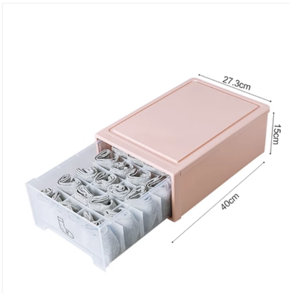 Popular home drawer storage box (Nordic pink-sock box [extra large])