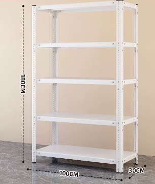 Popular household angle steel multi-layer storage rack (white - five layers) (size: length 100*width 30*height 180CM)