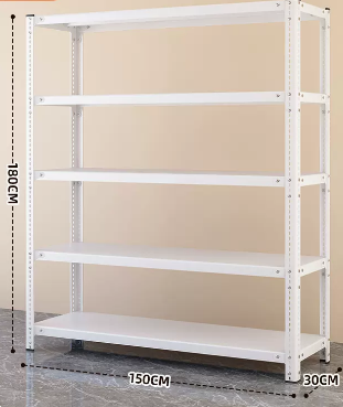 Popular household angle steel multi-layer storage rack (white - five layers) (size: length 150*width 30*height 180CM)
