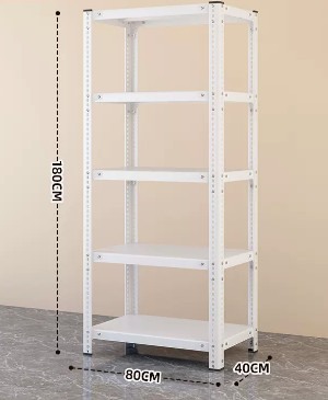 Popular household angle steel multi-layer storage rack (white - five layers) (size: length 80*width 40*height 180CM)