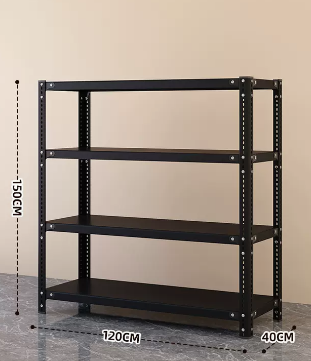 Popular household angle steel multi-layer storage rack (black-four layers) (size: length 120*width 40*height 150CM)