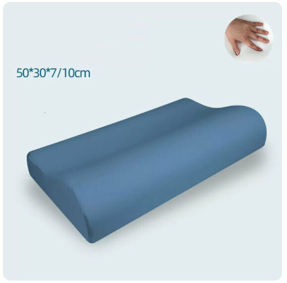 Popular memory foam pillow core and pillowcase [5030 economical knitted dark blue (pillow core + pillowcase) single pack]
