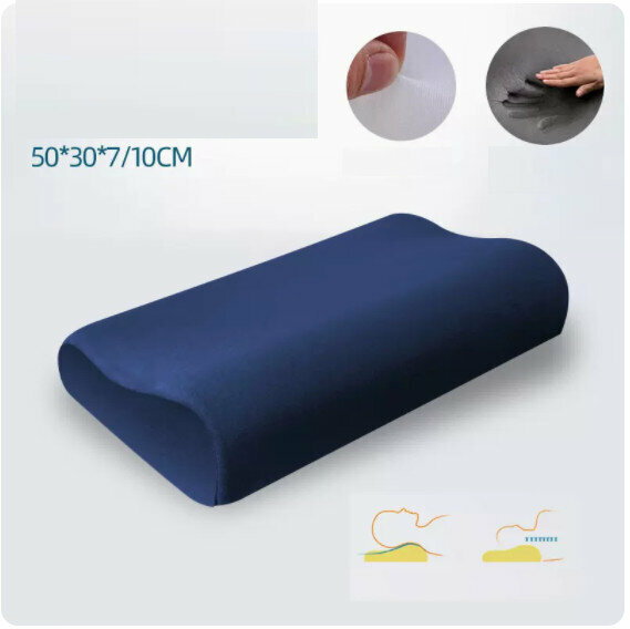 Popular memory foam pillow core and pillowcase [5030 bamboo charcoal crystal velvet navy (pillow core + inner cover + pillowcase) single pack]