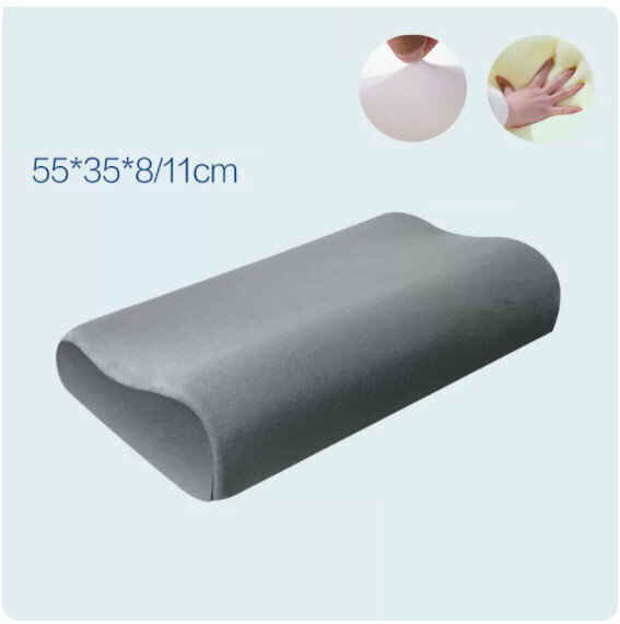 Hotly recommended memory foam pillow core plus pillowcase [5535 crystal velvet gray (pillow core + inner cover + pillowcase) single pack]