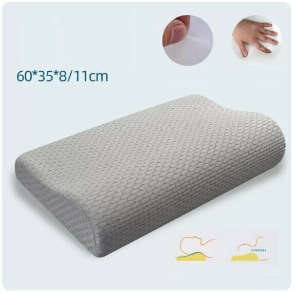 Hotly recommended memory foam pillow core and pillowcase [6035 cool silk gray (pillow core + inner cover + pillowcase) single pack]