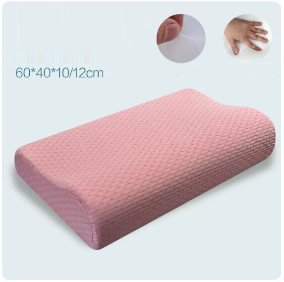 Hotly recommended memory foam pillow core and pillowcase [6040 large size plus high cooling silk pink (pillow core + inner cover + pillowcase) single pack]