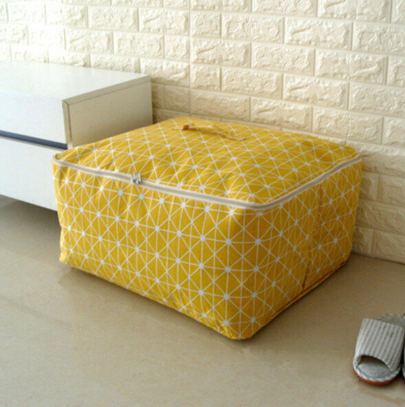 New zippered foldable storage bag [Yellow Arrow-Large] [Specification: 55*45*29cm]