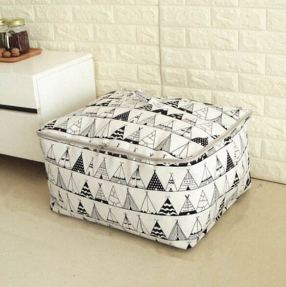 New zippered foldable storage bag [Nordic Black Cabin - Extra Large] [Specifications: 60*49*29cm]