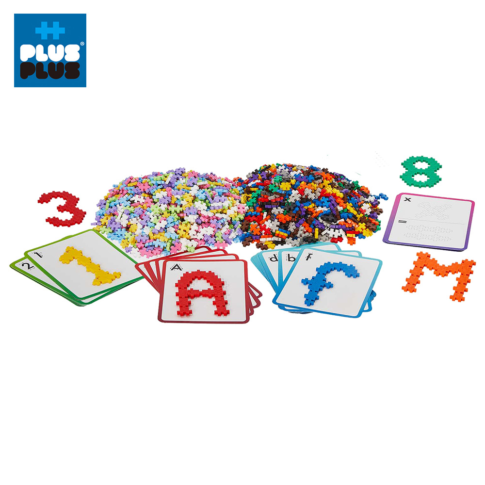 【++Plus-Plus 加加積木】小顆粒 ABC&123學習收納箱 2000pcs