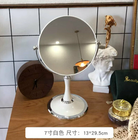 新款桌面臺式化妝鏡（圓形-7 寸白色）