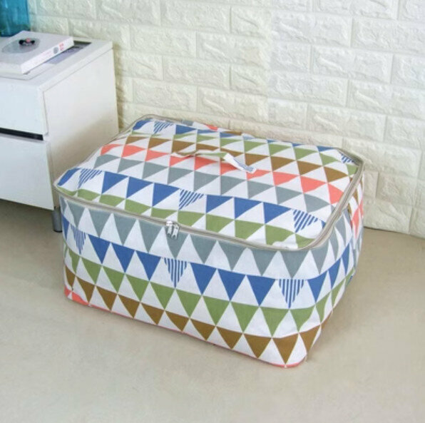 New zippered foldable storage bag [Nordic Color Triangle - Large] [Specifications: 55*45*29cm]