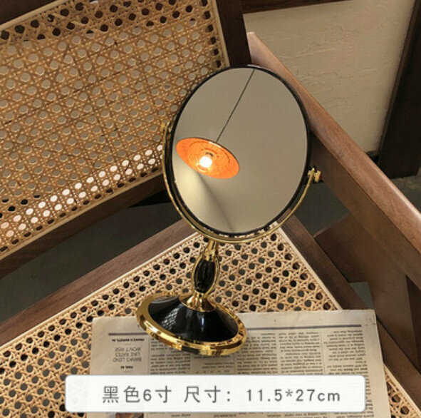 新款桌面臺式化妝鏡（黑色6寸）