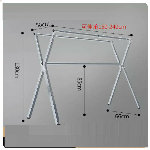 Hot push stainless steel clothes drying rack [galvanized thickened 2.4 meters three poles + 30 windproof hooks]