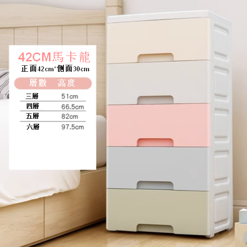 熱推【3層】抽屜式收納櫃（42面寬 馬卡龍）