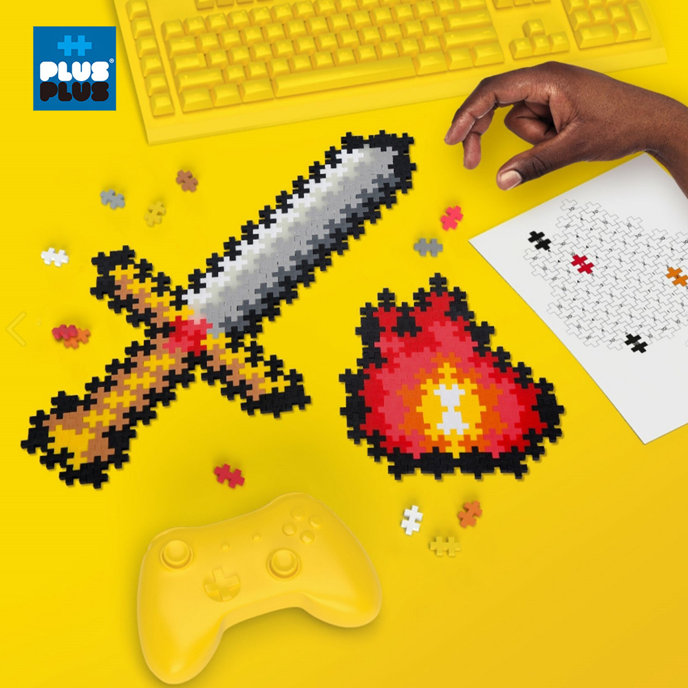 【++Plus-Plus 加加積木】小顆粒 拼圖系列－烈焰之劍 250pcs