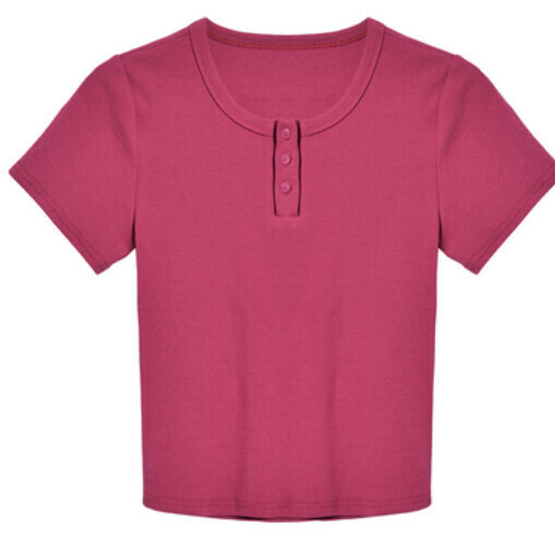 Loose slim T-shirt (dragon fruit color one-size-fits-all)】