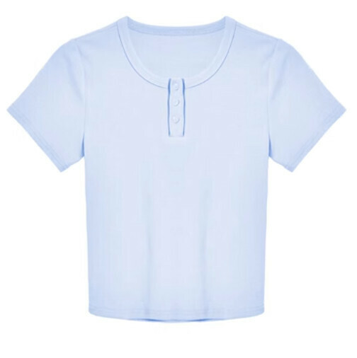 Loose slim T-shirt (blue one-size-fits-all)】