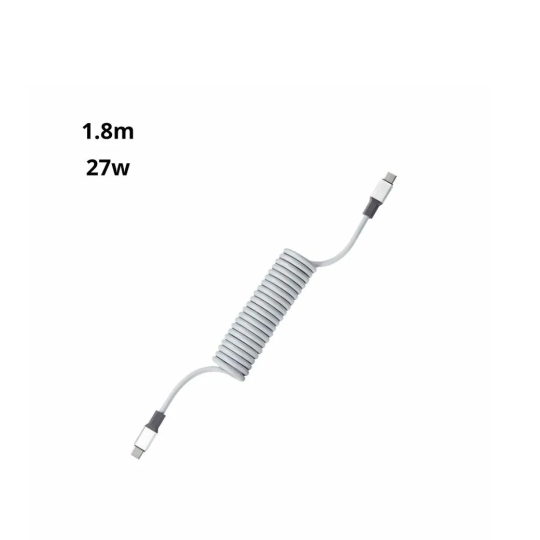 TEGIC 彈簧款傳輸充電線/數據線 (TYPE C 連接 蘋果Lightning 連接頭)1.8m 27W