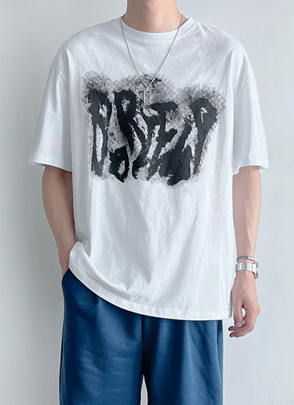 火星刷色寬版短袖T恤