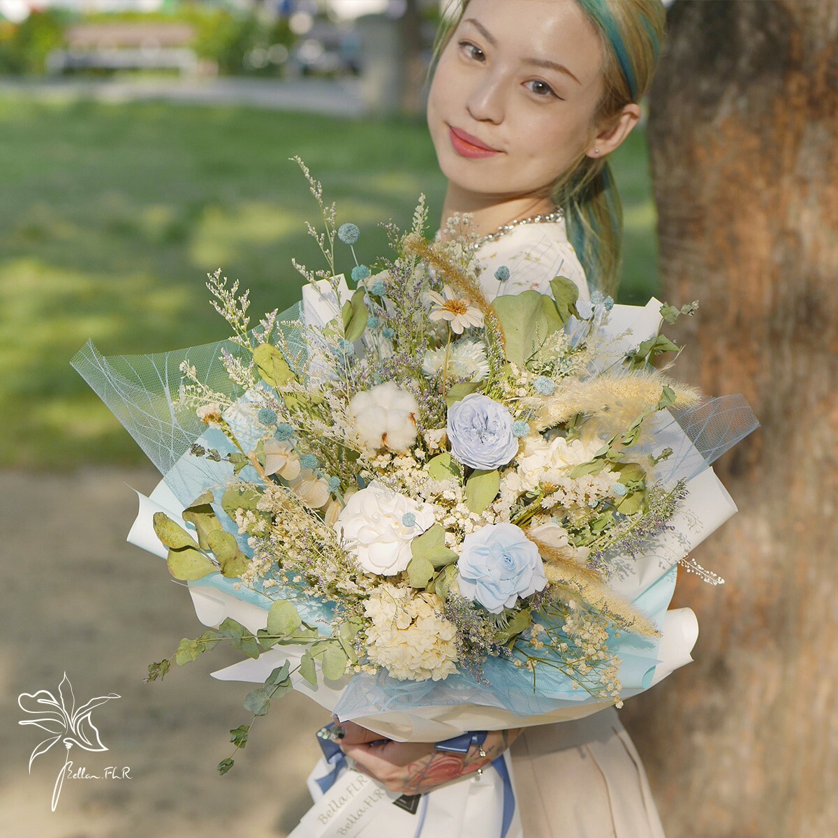 【太陽雨】大型永生玫瑰花束